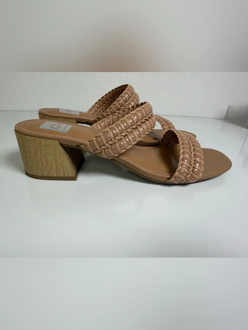 DV by Dolce Vita Santana Women’s Size 10 Tan Braided Block Heel Slide Sandals